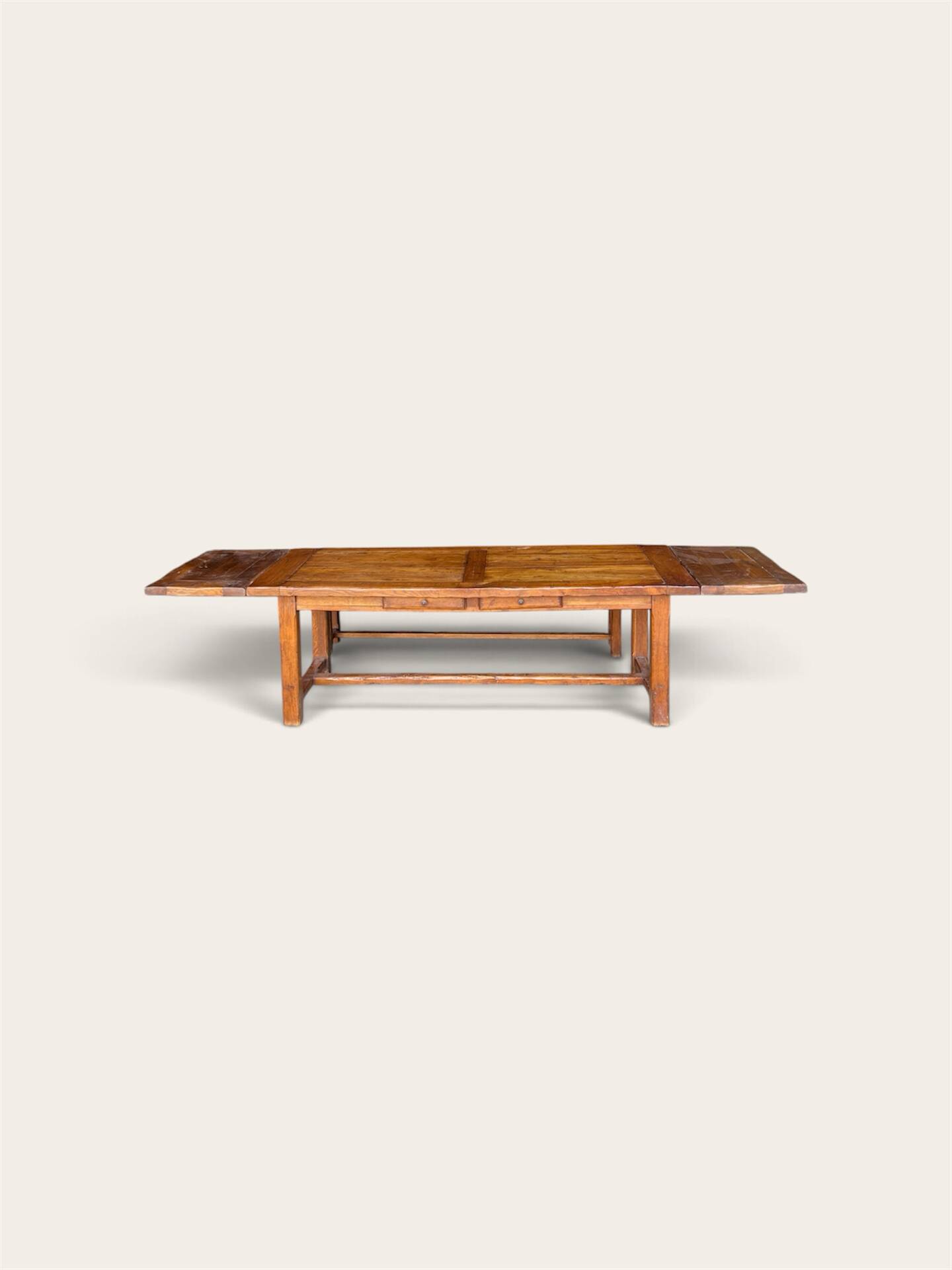 Grande table de ferme - 2 bancs - 2 rallonges 