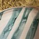 Hand painted blue striped dish