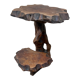 Old bedside table or plant holder vintage wood deco brutalist naturalist