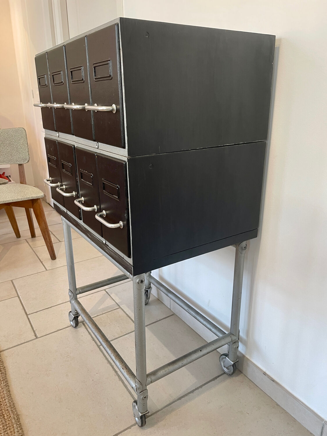 Industrial craft furniture with drawers