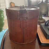 Leather collar box, circa 1900.