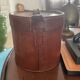 Leather collar box, circa 1900.