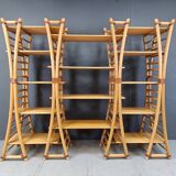 Vintage bamboo wall unit, 1970s