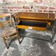 Art Deco style console in dark walnut rubber tree and chrome foot