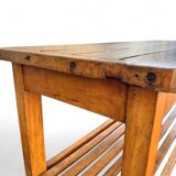 Grande table/comptoir de drapier en hêtre 1900's