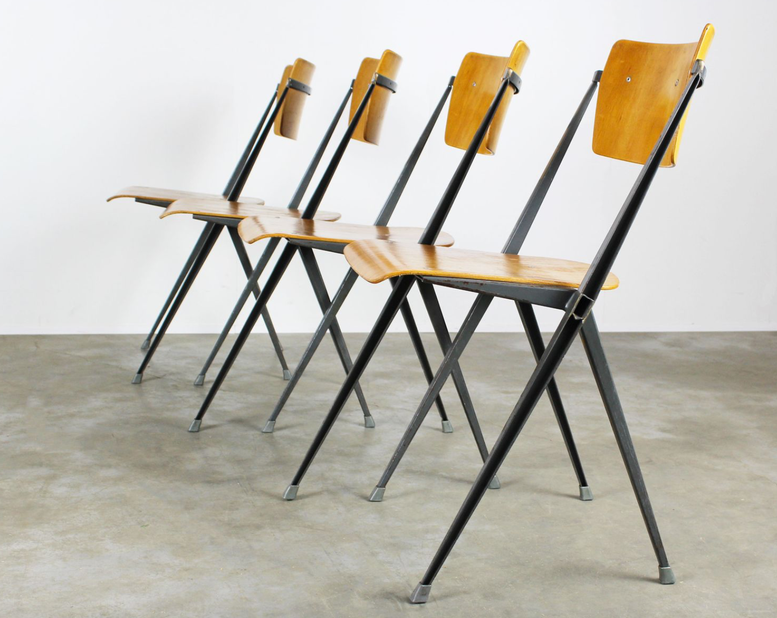 Vintage Pyramid chairs by Wim Rietveld for Ahrend de Cirkel