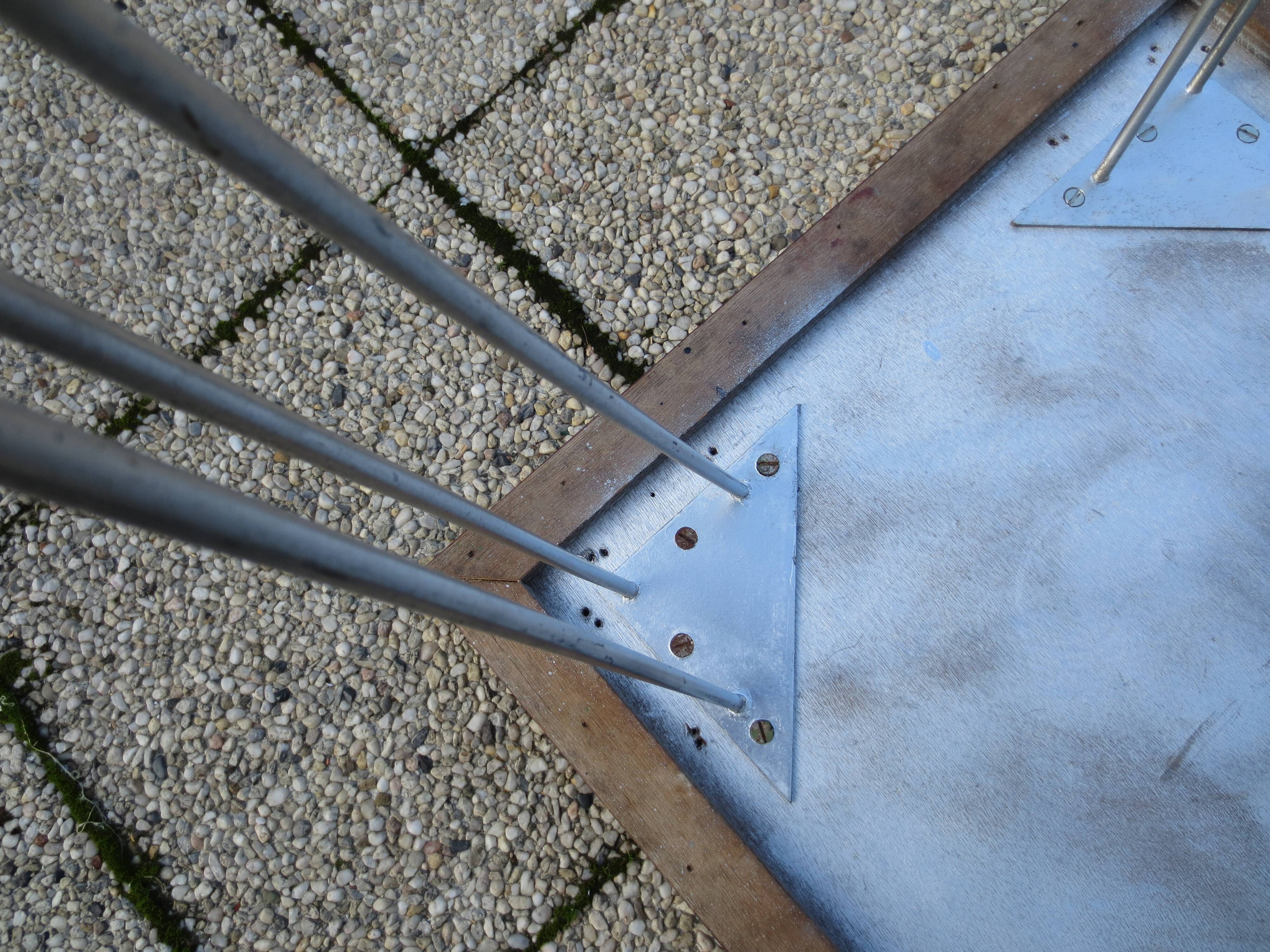 vintage bistro table in red formica