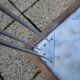 Table de bistrot vintage en formica rouge