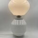 Space Age white glass table lamp, Faver Italy 1970s