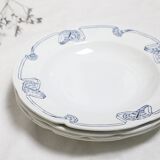 Assiettes creuses x6, Onnaing, modèle Algéciras, Granit, XIXème