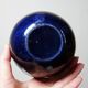Pair of vintage hand-crafted blue and copper enamelled bowls.