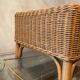Vintage rattan and wicker ottoman 70s