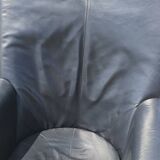 Vintage chair black leather Armilla Arflex Burkhard Voghterr