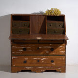 Swedish drop-leaf desk, antique – Scandinavian folk furniture – year 1783