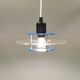 Petite suspension danoise Space-Age en verre plexi translucide, estimée années 1980.