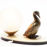 Art deco lamp marble duck