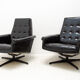 Pair of leather swivel armchairs from UP Zavody, 1970´s