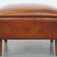Pouf, repose-pieds en cuir marron