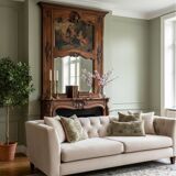 Antique Napoléon III trumeau in carved wood with painted decoration – 19th century