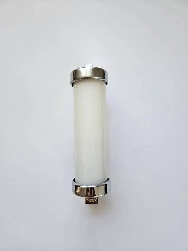 Rare Chrome design Bauhaus, Art Deco, Functionalism Wall Lamp, 1930s