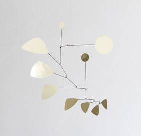 Mobile sculpture in brass and iron