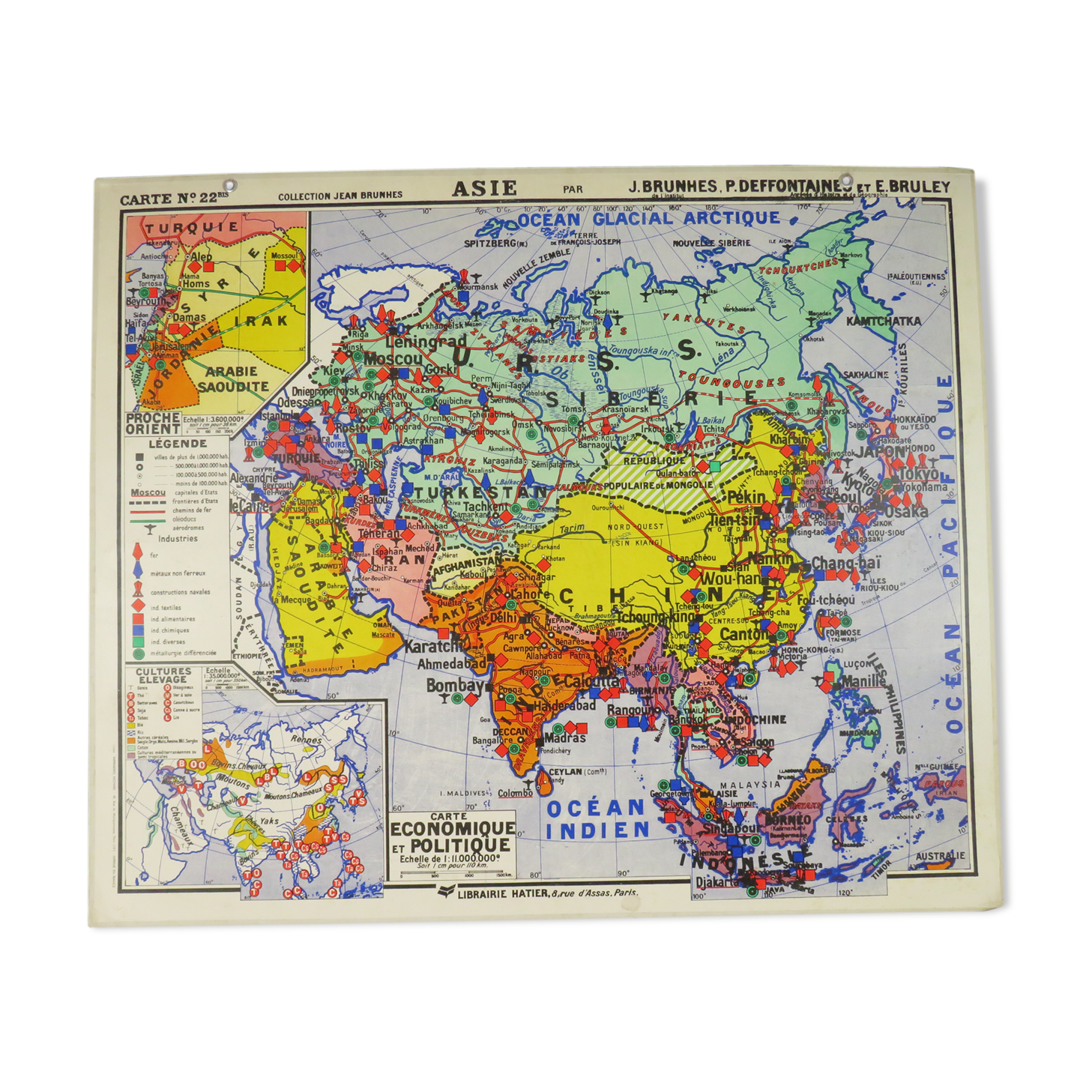 Old school map Asia No.22 - Jean Brunhes collection