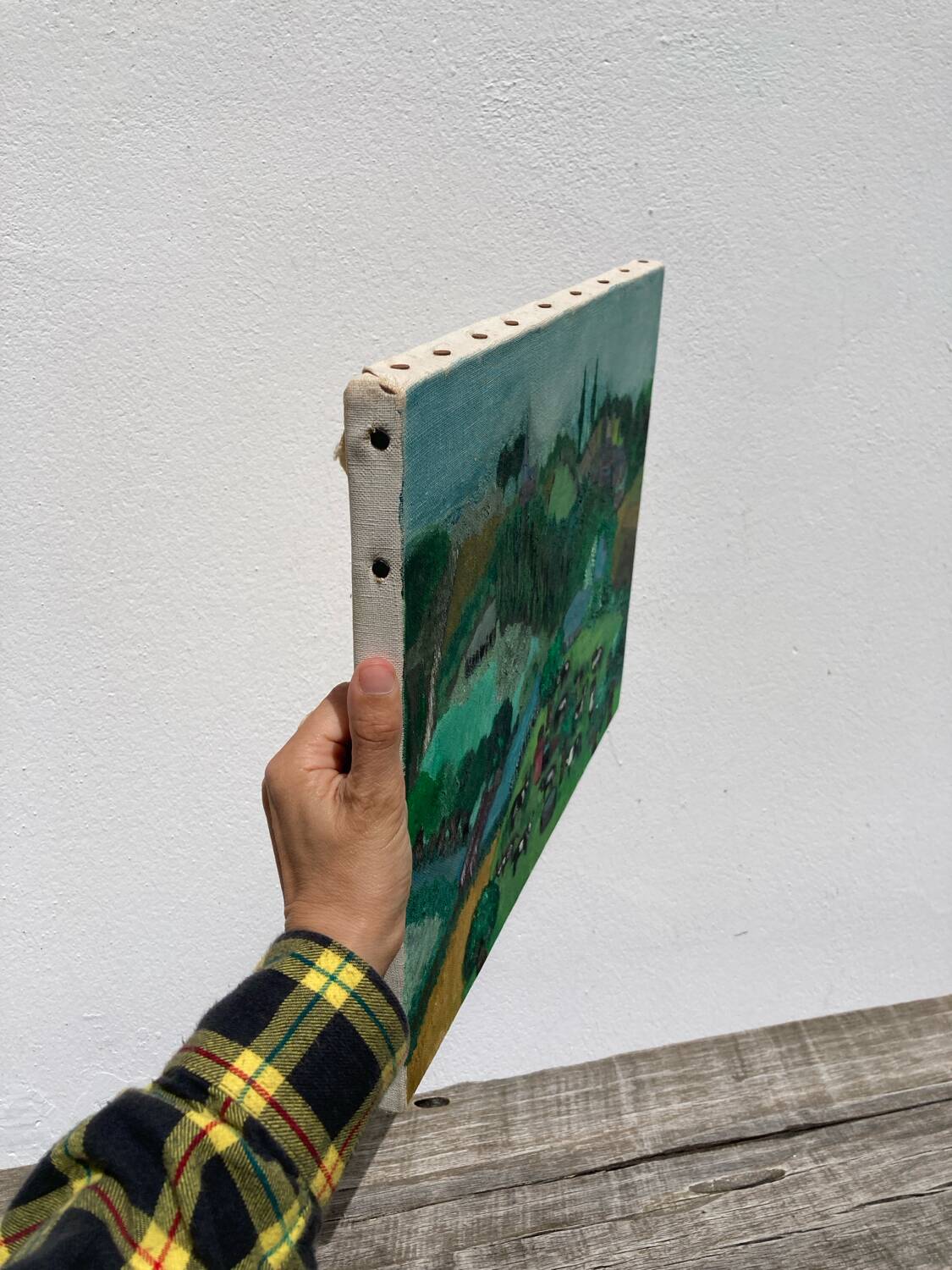 Tableau, huile sur toile paysage naïf