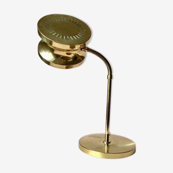Midcentury Swedish Large Brass Table Lamp by Tyringe Konsthantverk