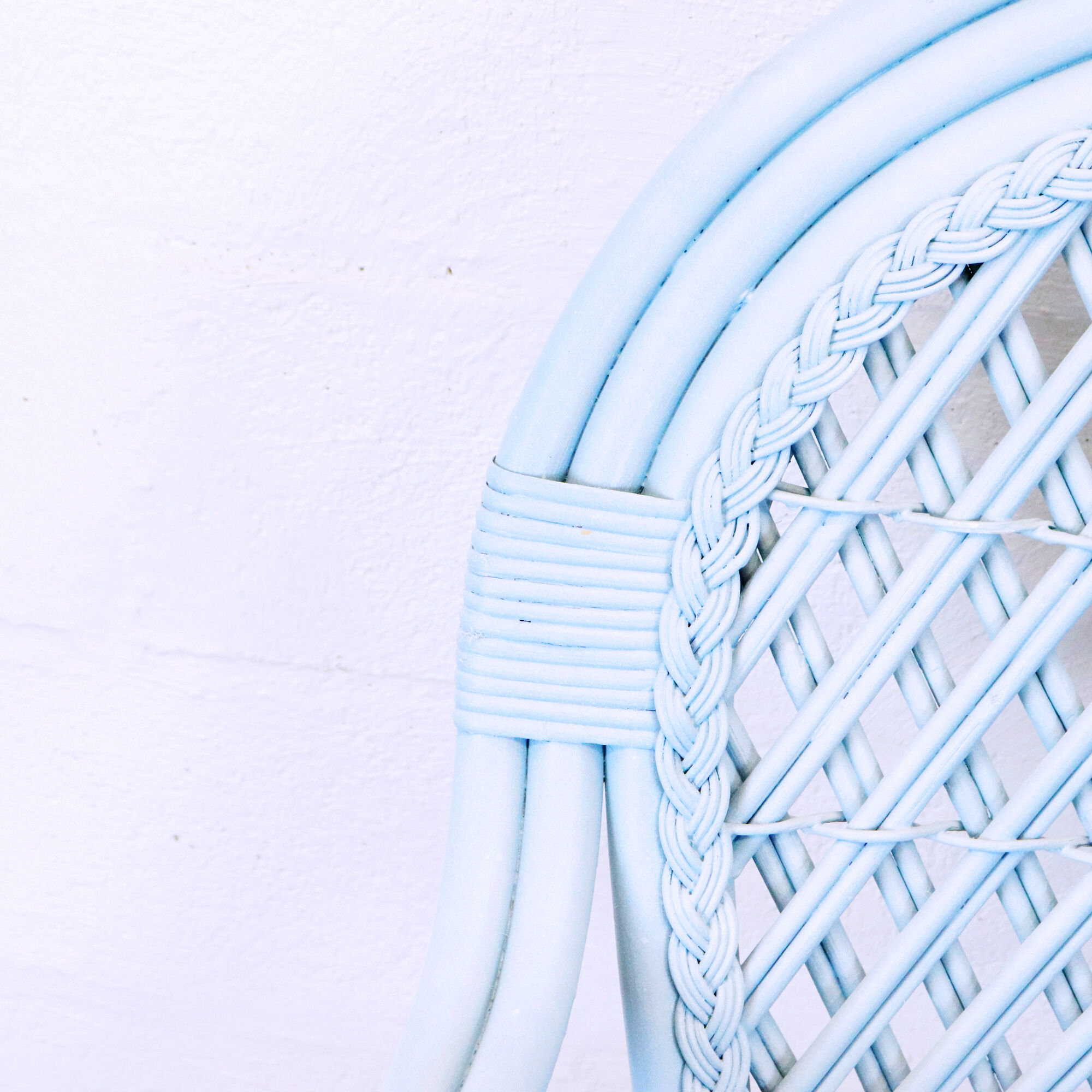 Nordic blue braided rattan armchair