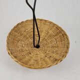 Vintage rattan and metal basket 1960's
