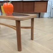 Vintage Nathan coffee table in teak and glass, 1960s.