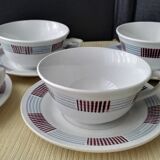 Set de 8 tasses à café  vintage en porcelaine opaque Saint Amand