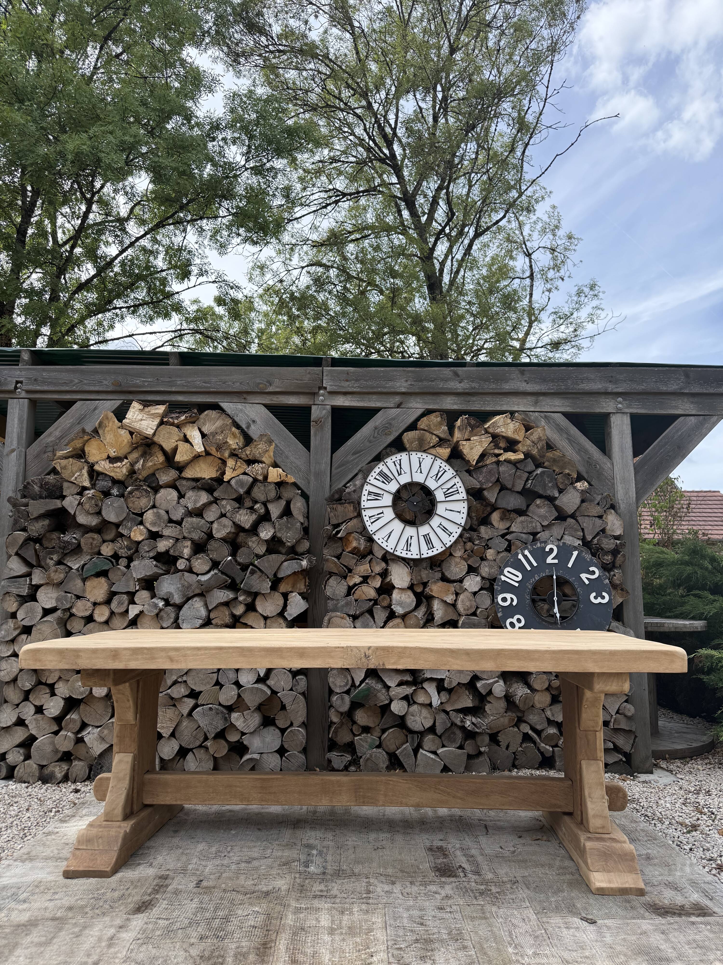 Monastery table, solid oak, 220cm.