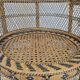 Fauteuil Emmanuelle "Peacock" vintage en rotin