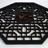 Octagonal wall panel, carved wood, mid-20th century, China