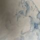 Signed watercolour monochrome blue study of the statue "The Kiss by Rodin"
