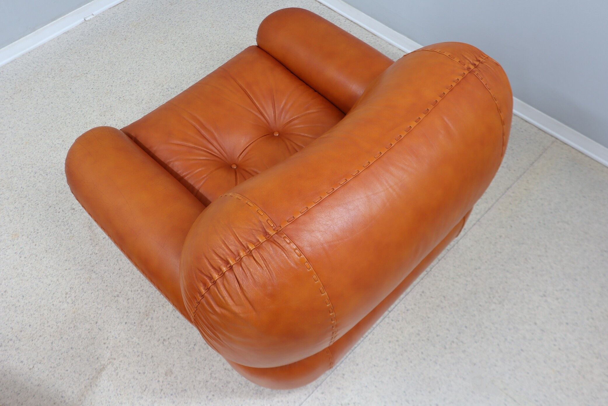 Fauteuils en cuir de cognac Sapporo 1970s