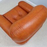 Sapporo cognac leather armchairs by girgi 1970s