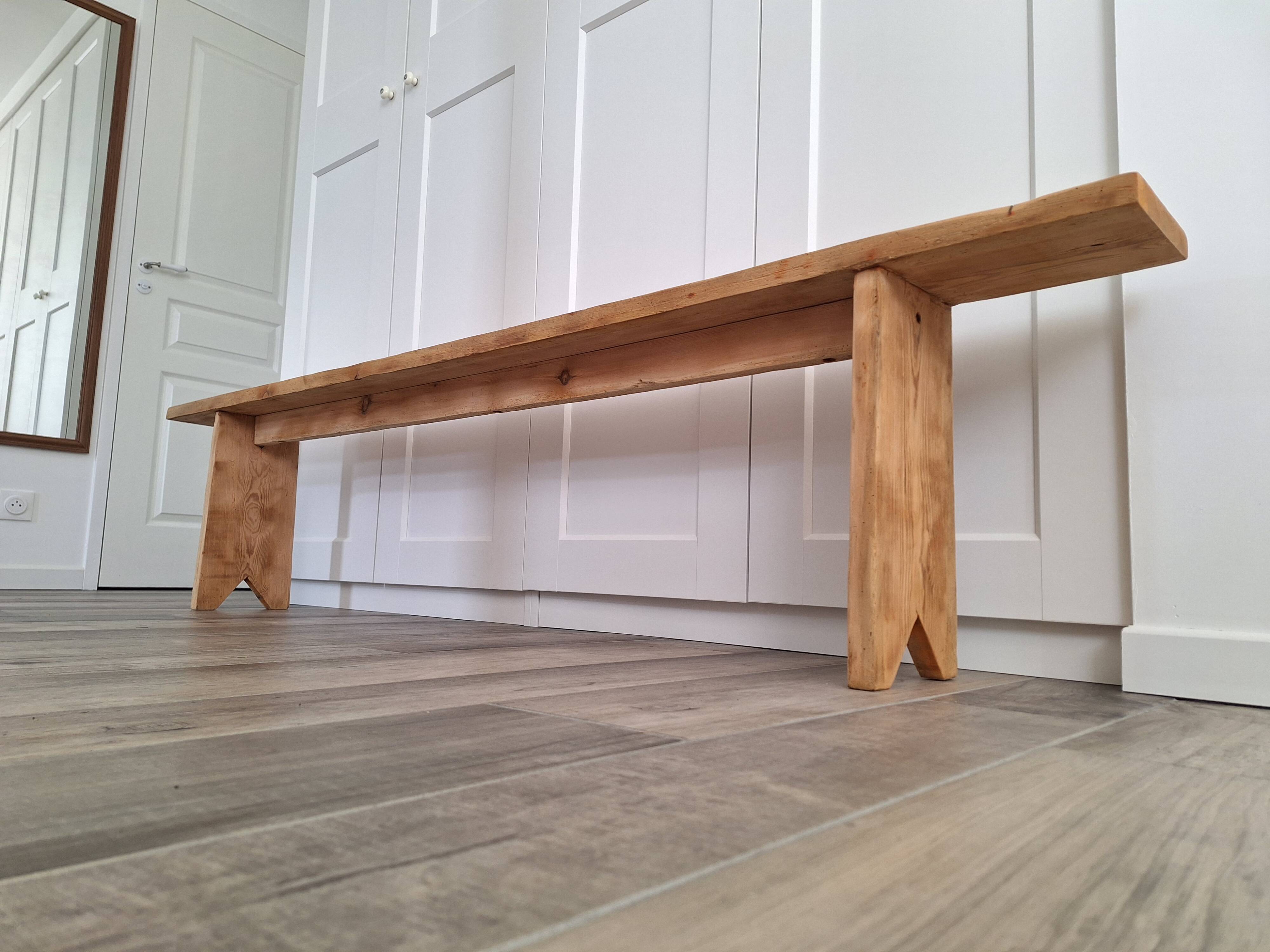 Large antique farmhouse bench in solid wood – 200 cm