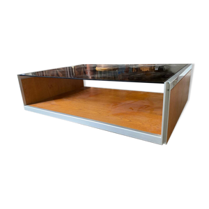 Table basse en bois, - aluminium