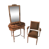 Coiffeuse de princesse vintage année 1960 de style baroque louis XVI