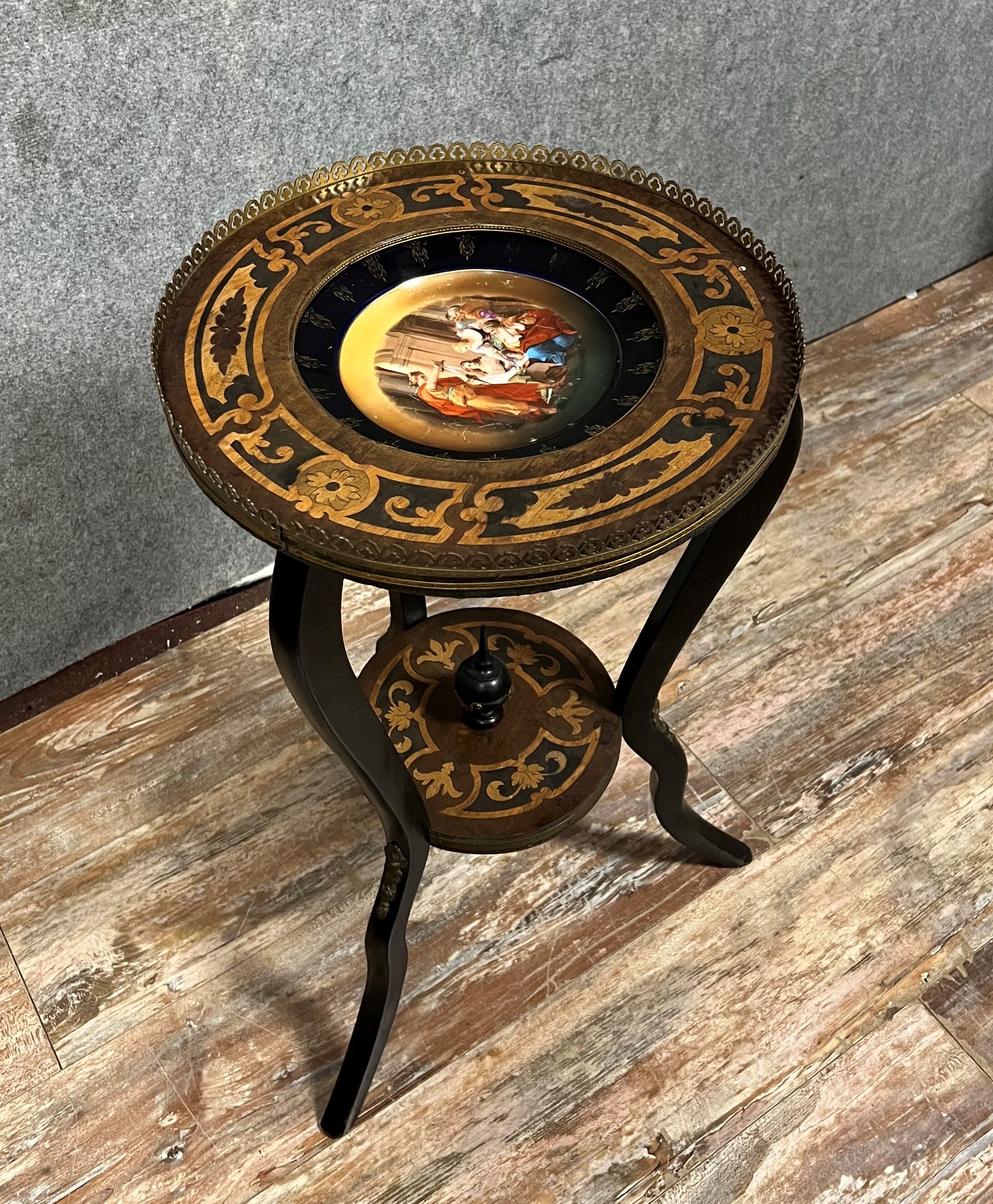 Napoleon III era ceremonial table in Boulle marquetry around 1850