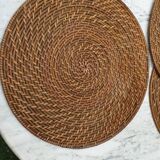 3 wicker and bamboo placemats