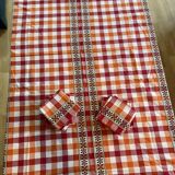 Checkered tablecloth and matching towels