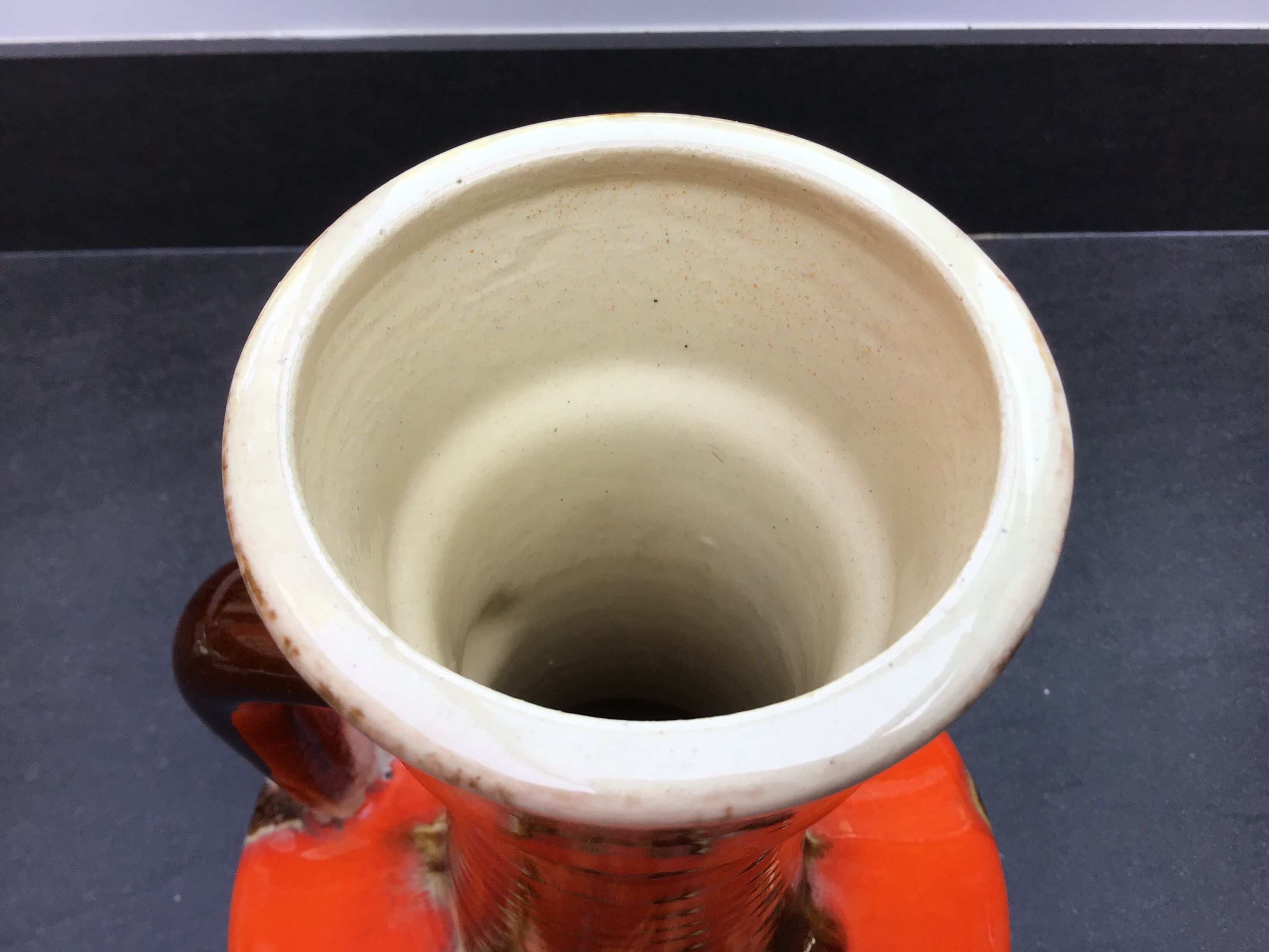 Flamed ceramic pitcher, Baudin, 70s