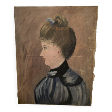 Portrait of a woman on canvas