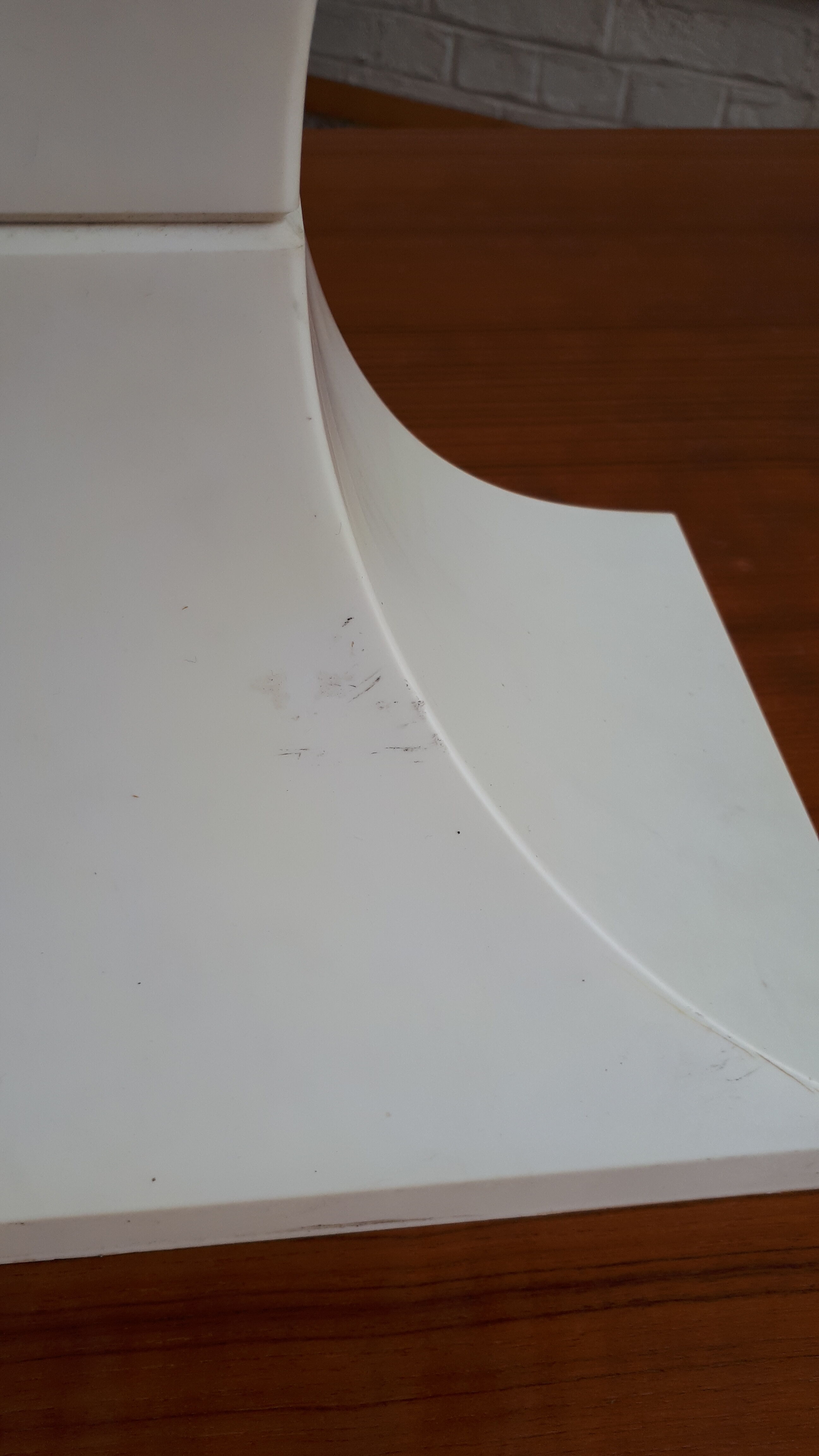 70's white and orange Prisunic Tabouret