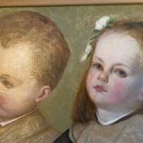 Portrait ancien d’une fille et garçon
