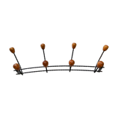 Porte manteau vintage fer forgé et bois