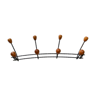 Door forged iron and wood vintage coat